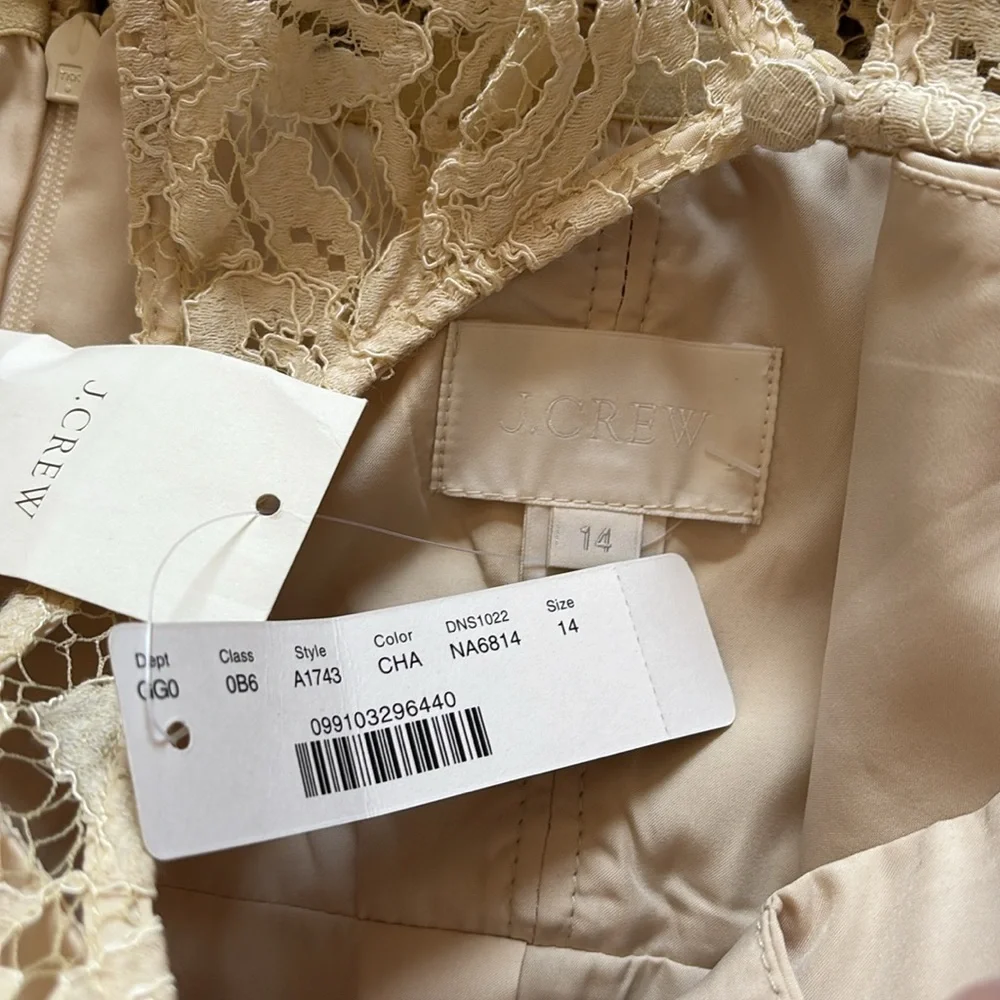 J Crew Lace Cream Dress